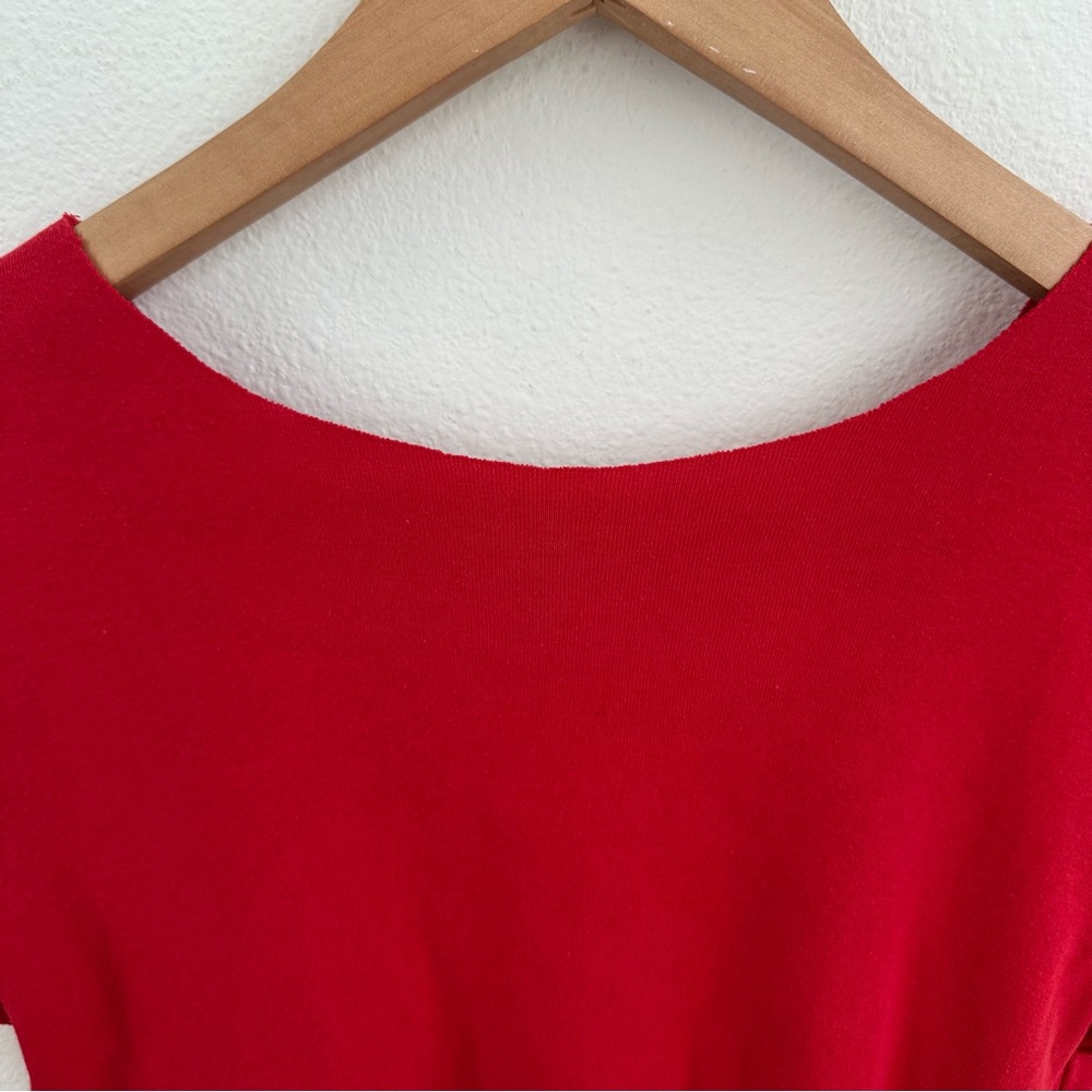 Red Elmo Off the Shoulder Cropped Tee - Picture 7 of 8